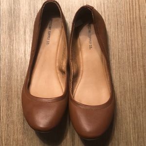Tan ballet flats